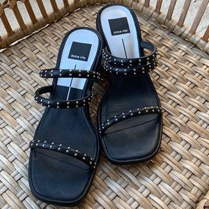 Dolce Vita Black Studded Stella Rye Sandals Women’s Size 9.5